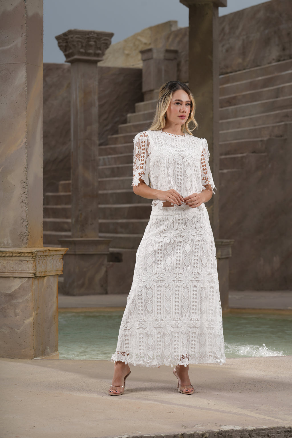Set Encaje Floral Blanco