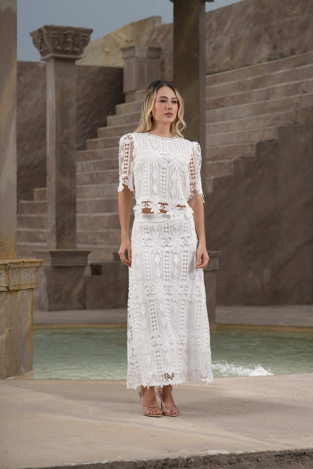 Set Encaje Floral Blanco