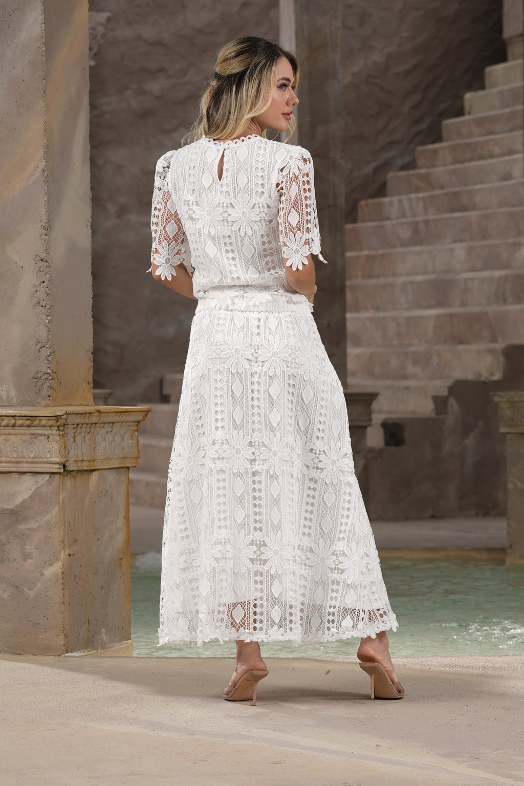 Set Encaje Floral Blanco