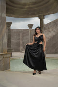 Set Satinado de Top con Lazo y Falda