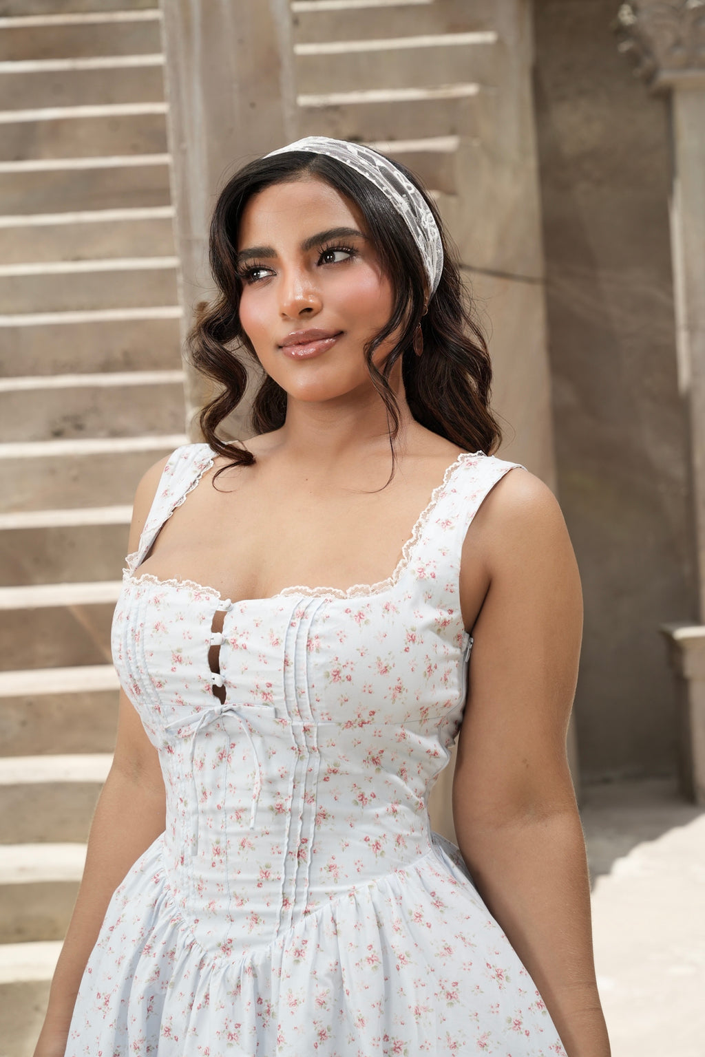 Vestido Florencia Midi Floral con Corset